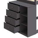 Gaston Twin/Twin Bunk Bed w/4 Drawers & 3 Compartments, Gray Finish Acme