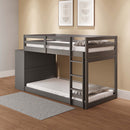 Gaston Twin/Twin Bunk Bed w/4 Drawers & 3 Compartments, Gray Finish Acme