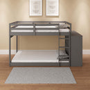 Gaston Twin/Twin Bunk Bed w/4 Drawers & 3 Compartments, Gray Finish Acme