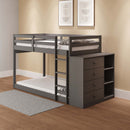Gaston Twin/Twin Bunk Bed w/4 Drawers & 3 Compartments, Gray Finish Acme