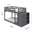 Gaston Twin/Twin Bunk Bed w/4 Drawers & 3 Compartments, Gray Finish Acme