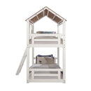Inara Twin/Twin Bunk Bed, White & Rustic Oak Finish Acme