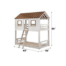 Inara Twin/Twin Bunk Bed, White & Rustic Oak Finish Acme
