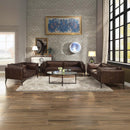 Brancaster Console Cabinet, Top Grain Leather & Aluminum Acme