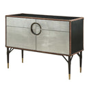 Brancaster Console Cabinet, Top Grain Leather & Aluminum Acme