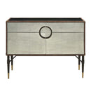 Brancaster Console Cabinet, Top Grain Leather & Aluminum Acme