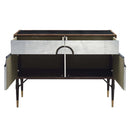Brancaster Console Cabinet, Top Grain Leather & Aluminum Acme