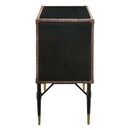 Brancaster Console Cabinet, Top Grain Leather & Aluminum Acme