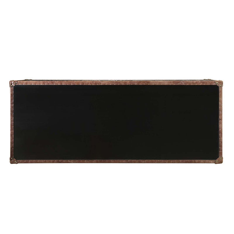 Brancaster Console Cabinet, Top Grain Leather & Aluminum Acme