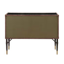 Brancaster Console Cabinet, Top Grain Leather & Aluminum Acme