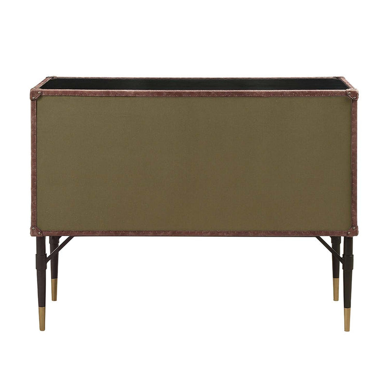 Brancaster Console Cabinet, Top Grain Leather & Aluminum Acme