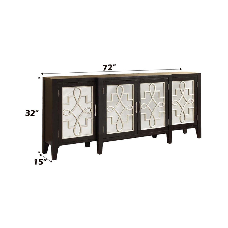 Kacia Console Cabinet, Antique Black Finish Acme