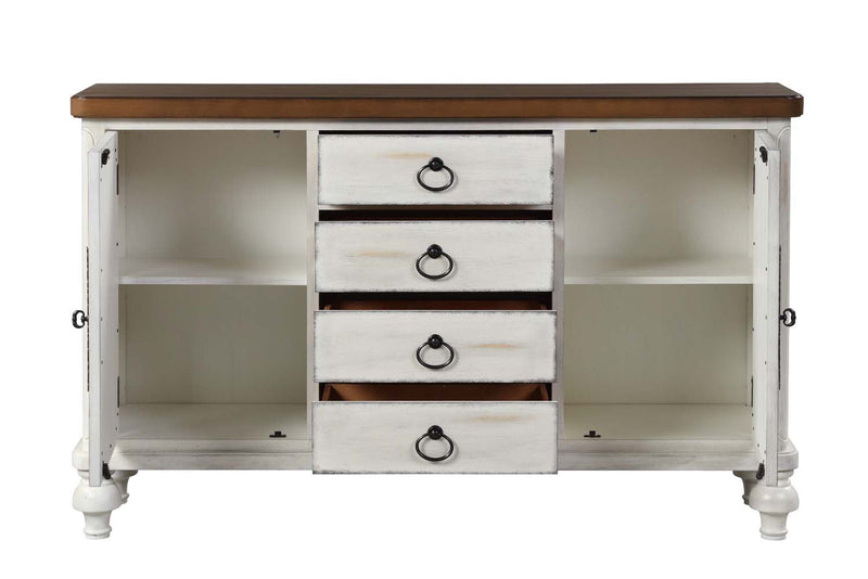 Vermont Console Cabinet, Antique White Finish Acme
