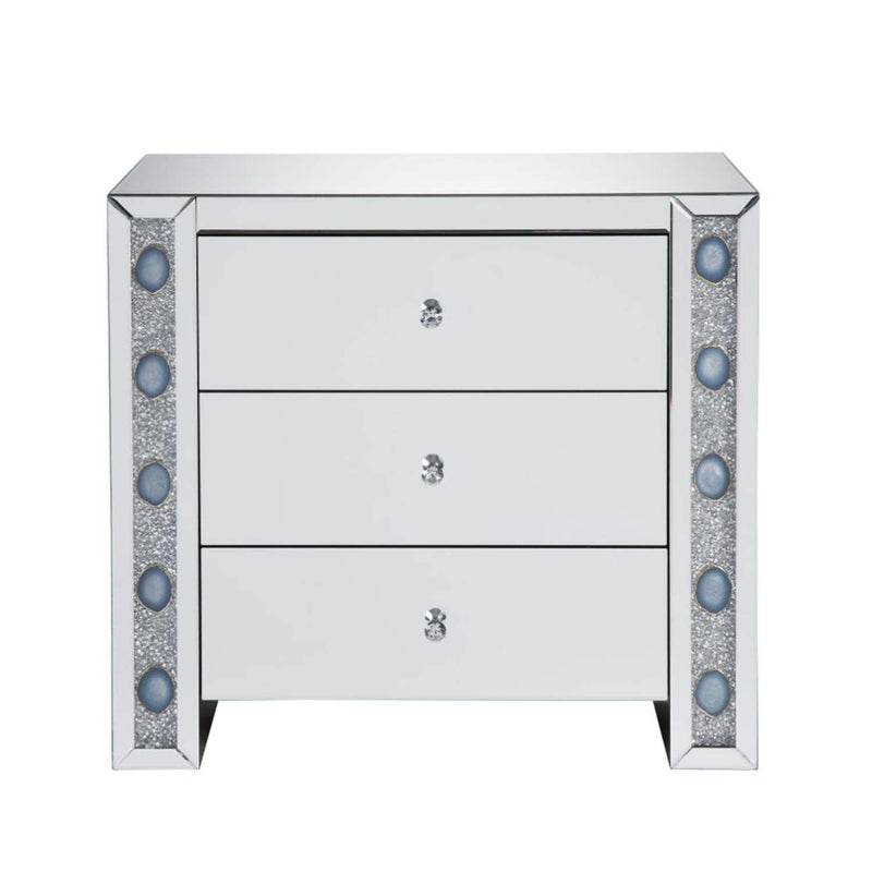 Sonia Console Cabinet, Mirrored & Faux Agate Acme