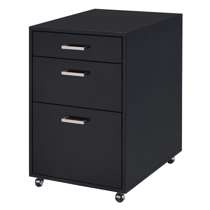 Coleen Cabinet, Black High Gloss & Chrome Finish Acme