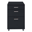 Coleen Cabinet, Black High Gloss & Chrome Finish Acme