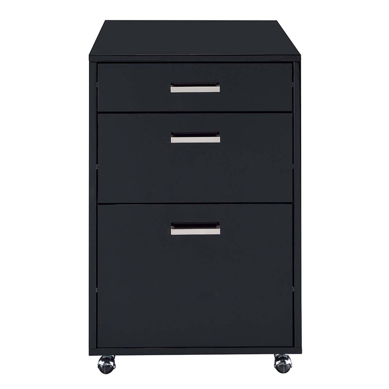 Coleen Cabinet, Black High Gloss & Chrome Finish Acme