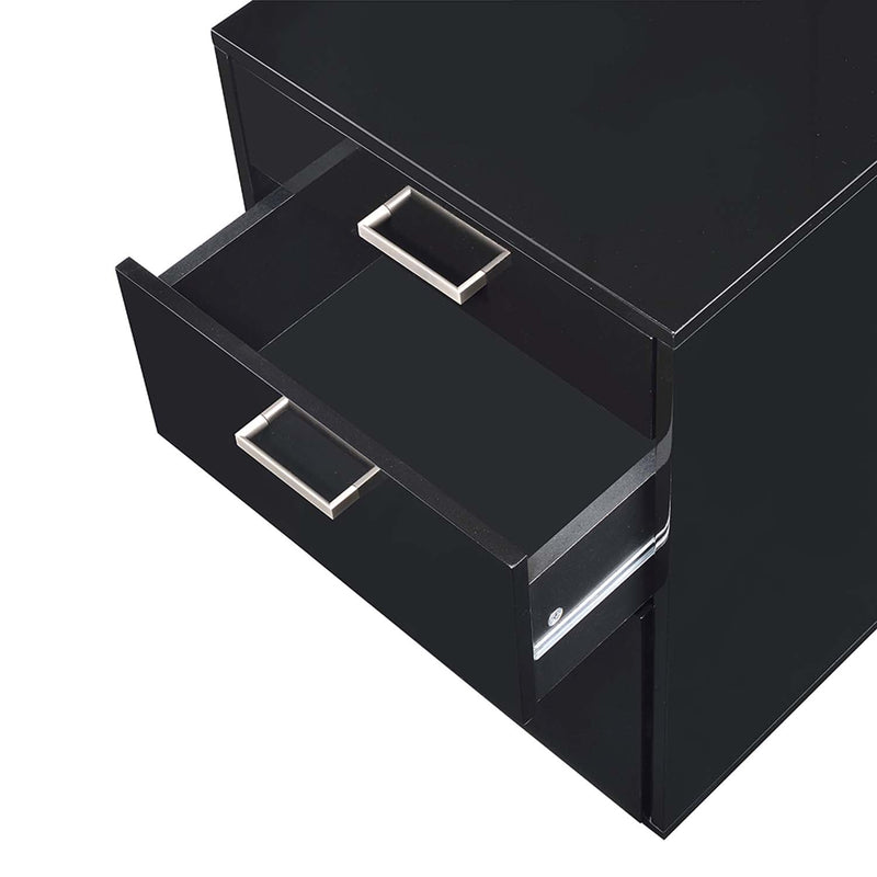 Coleen Cabinet, Black High Gloss & Chrome Finish Acme