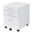 Tennos Cabinet, White & Chrome Finish Acme