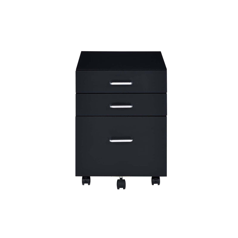 Tennos Cabinet, Black & Chrome Finish Acme