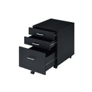 Tennos Cabinet, Black & Chrome Finish Acme