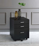 Tennos Cabinet, Black & Chrome Finish Acme