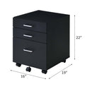 Tennos Cabinet, Black & Chrome Finish Acme