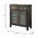Glancio Console Cabinet, Antique Oak & Teal Finish Acme