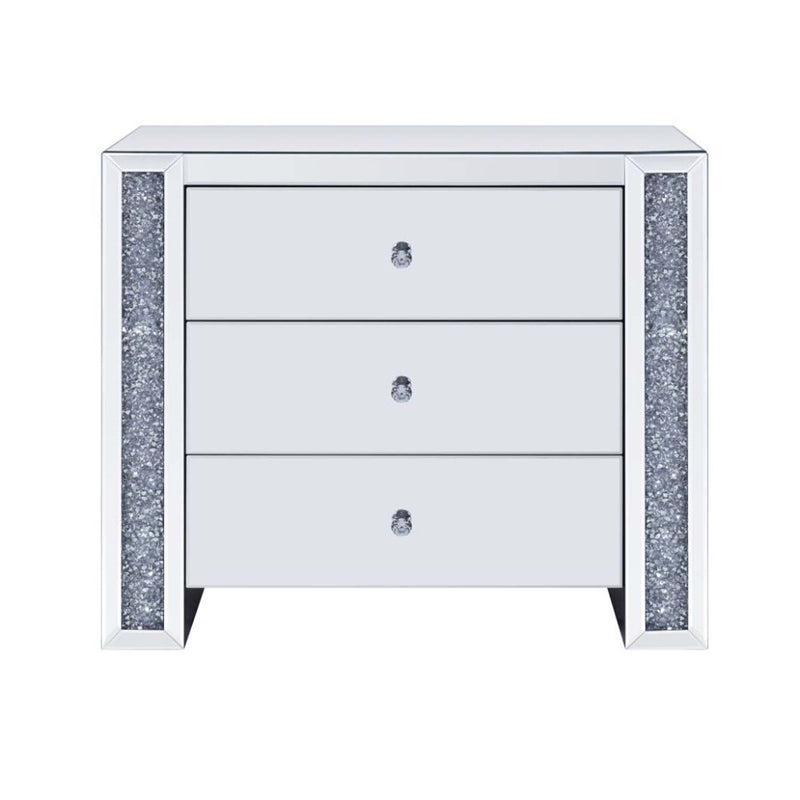 Noralie Console Cabinet, Mirrored & Faux Diamonds Acme