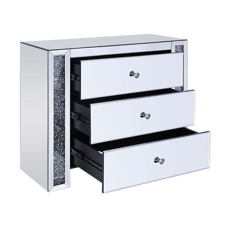 Noralie Console Cabinet, Mirrored & Faux Diamonds Acme