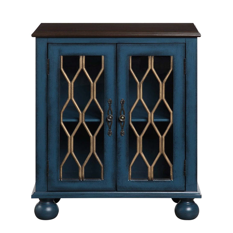 Lassie Console Cabinet, Antique Blue Finish Acme
