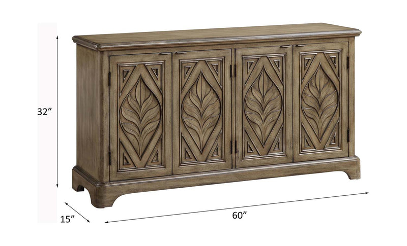 Orana Console Cabinet, Oak Finish Acme