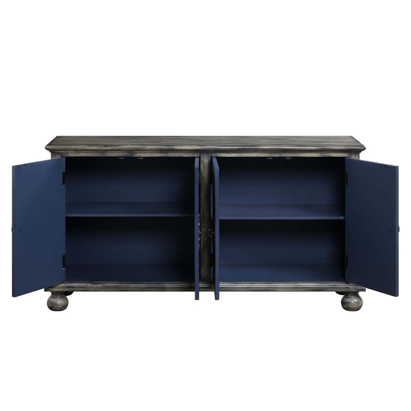 Pavan Console Cabinet, Rustic Gray Finish Acme