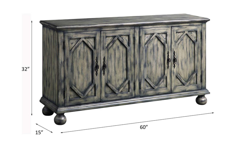 Pavan Console Cabinet, Rustic Gray Finish Acme
