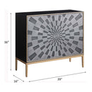 Quilla Console Cabinet, Black, Gray & Brass Finish Acme