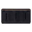 Geranio Console Cabinet, Metallic Silver & Walnut Finish Acme