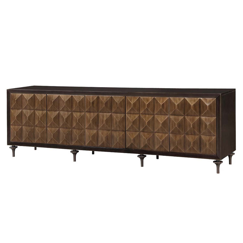 Diya Console Cabinet, Forged Bronze & Espresso Finish Acme