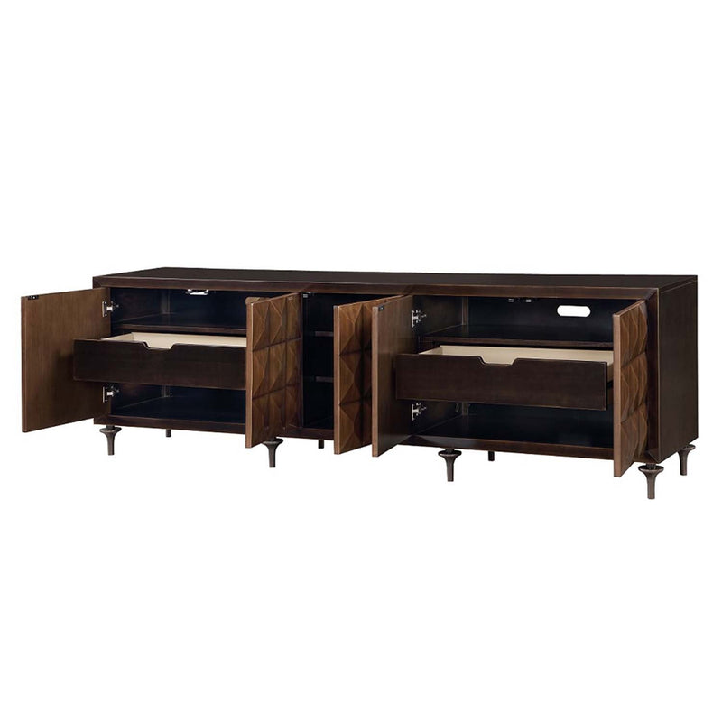 Diya Console Cabinet, Forged Bronze & Espresso Finish Acme
