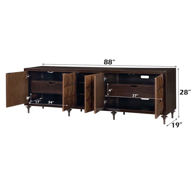Diya Console Cabinet, Forged Bronze & Espresso Finish Acme
