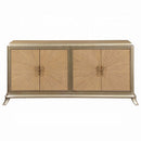 Dodie Console Cabinet, Natural Oak Sunburst Pattern & Taupe Champaign Finish Acme