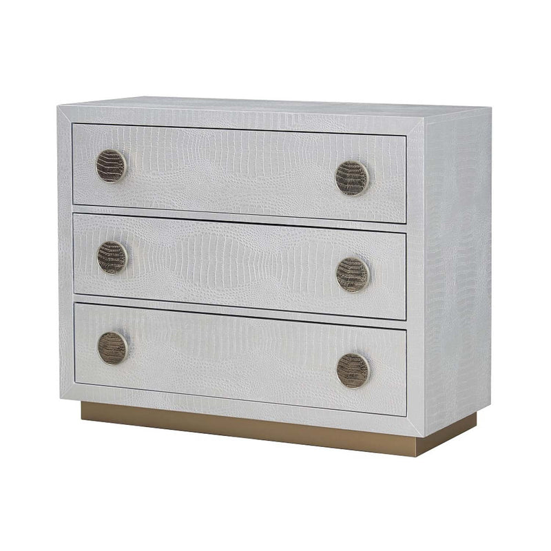 Anpu Console Cabinet, Silver Faux Crocodile Skin Finish Acme