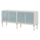 Ansaldo Console Cabinet, Pearl White & Silver Shimmer Finish Acme