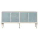 Ansaldo Console Cabinet, Pearl White & Silver Shimmer Finish Acme