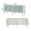 Ansaldo Console Cabinet, Pearl White & Silver Shimmer Finish Acme