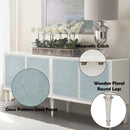 Ansaldo Console Cabinet, Pearl White & Silver Shimmer Finish Acme