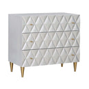 Anson Console Cabinet, Metallic Silver & Champagne Finish Acme