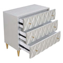Anson Console Cabinet, Metallic Silver & Champagne Finish Acme