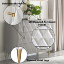 Anson Console Cabinet, Metallic Silver & Champagne Finish Acme