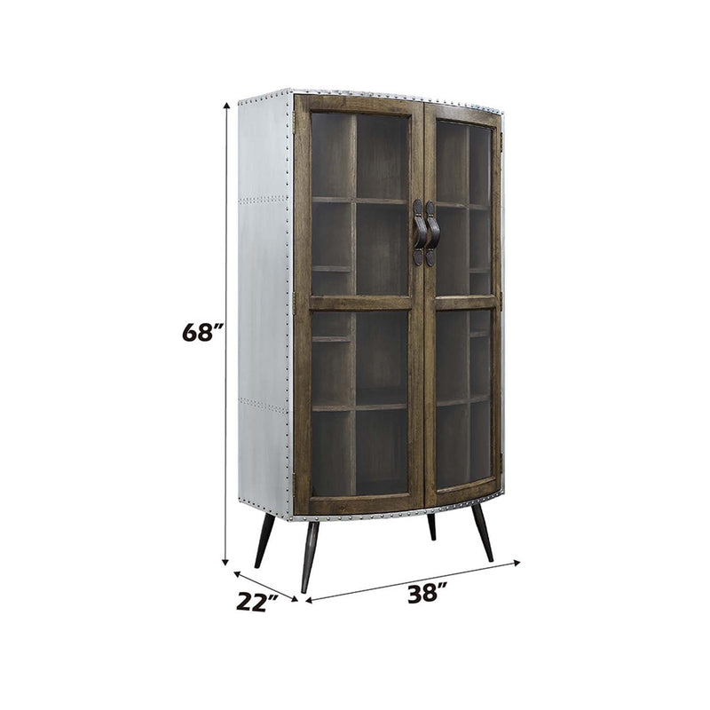 Brancaster Cabinet, Oak Finish & Aluminum Acme