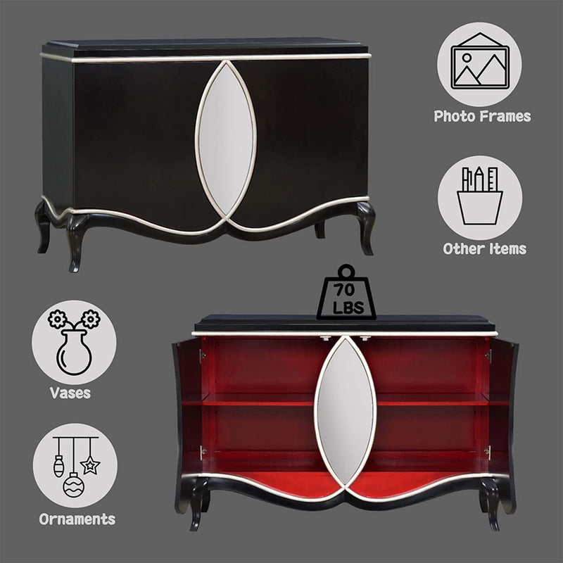 Ashor Console Cabinet, Black Finish Acme